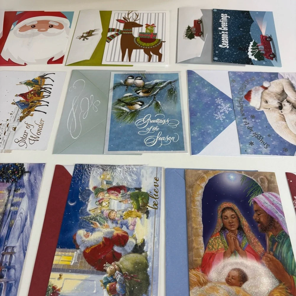 VTG Assorted Holiday Greeting Cards with matching envelopes Set 25